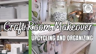 Craft room makeover organising and upcycling with paint finishes and wall decals on a budget.#diy