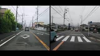 Cinematic Dashcam 4K 2画面 ドラレコ風 静岡市清水区 AEON清水店→龍華寺 交差点