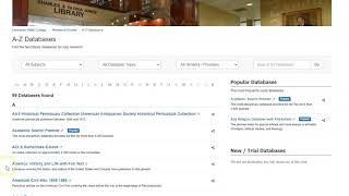 Library Home Page Overview