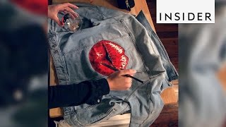 An artist uses clothes as her canvas