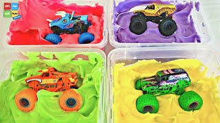 Splashing Fun with Monster Trucks: Foam and Water Playtime!