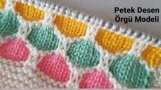 Petek Desen 🌾🌷 Örgü Modeli /Very Easy Knitting Tutorial Stitch DIY Design Pattern