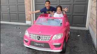 FamousTubeKIDS Get a New Pink Car Surprise!!