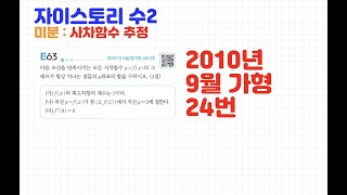 53강. [자이스토리 수2] 사차함수 추정_2010년 9월 가형 24번