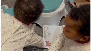 Potty Training Begins! Unboxing a Potty with My 1-Year-Old Twins