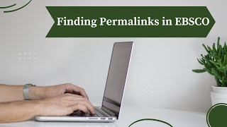 Finding Permalinks in EBSCO