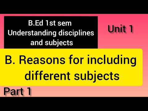 B.Ed 1st Sem//Understanding Disciplines And Subjects//Reasons For ...