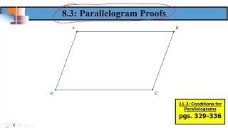 8.3 Parallelogram Proofs (Part 1)