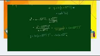 Derivatives of Inverse Hyperbolic function