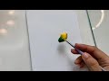 Mountain painting tutorial/ Acrylic painting for beginners/ poppy flower painting