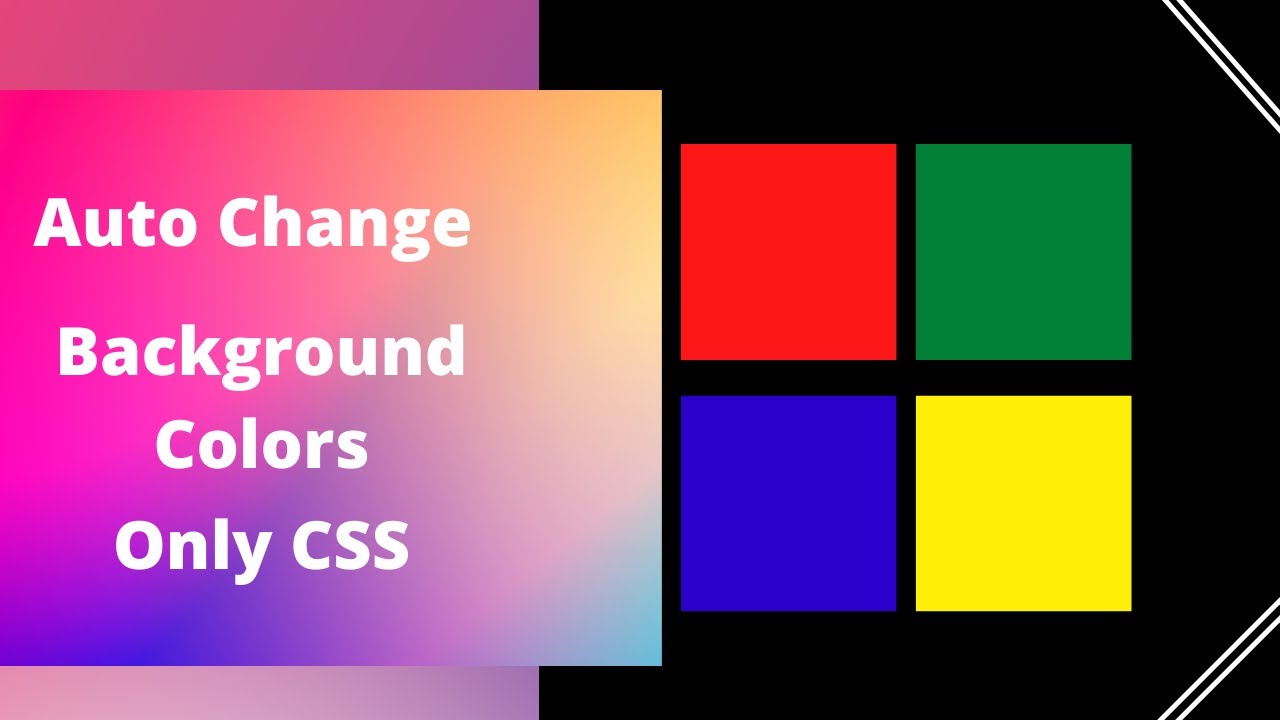 Auto Changing Background Color Using Css Youtube