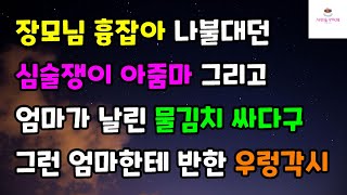 [사랑 감동사연] 장모님 흉잡아 나불대던 심술쟁이 아줌마 그리고 엄마가 날린 물김치 싸다구 그런 엄마한테 반한 우렁각시