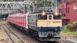 【4K高画質】【2144F  近畿車輛出場新造甲種輸送】国鉄EF65形2087号機＋東京メトロ2000系2144編成が富士川駅1番線を通過するシーン（8862レ・甲12）2023.4.29