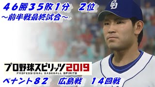 【プロ野球スピリッツ2019】ペナント８２　 広島戦　１４回戦