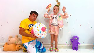 Nastya and dad staged a dance competition