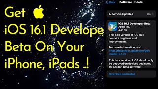 How To Get iOS 16.1 Developer Beta On Your iPhone and iPads  ..!  (iOS 16.1)