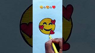 Happy Face With heart || Emoji Mixing Satisfying Creative Art || #shorts #new #trending #emoji #2023