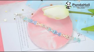 【Handmade With PandaHall】How to make a colorful bow shape beaded bracelet