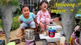 Lagi Asyik Main Masak Masakan Diatap Rumah Tiba Tiba ada Angin Badai Datang | Shafeea Hanum