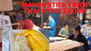 Mango Sticky Rice Thai streetfood ChiangMai Kad Luang ข้าวเหนียวมะม่วงขายดีมากอร่อยสุดในเชียงใหม่