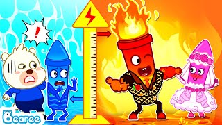 Bearee Tales 🐾 Fire Groom vs Water Groom | Bride Crayon Choose Strong Groom | Crayons Kids Cartoon