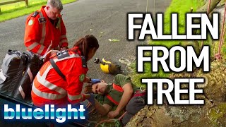 FALLEN from a TREE (Helicopter Rescue) | Air Ambulance ER | Blue Light: Police \u0026 Emergency