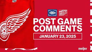 Dylan Larkin, Moritz Seider, Todd McLellan Post Game Comments vs MTL | Jan 23, 2025