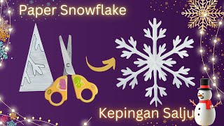 Cara Mudah Membuat Origami Kepingan Salju #7 -Paper Snowflake - Hello Origami - DIY Easy Decoration