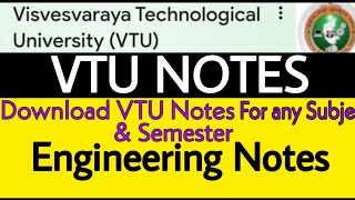 VTU Engineering Notes || How To Download Engineering Notes || VTU UPDATES || VTU UPDATES TODAY 2020