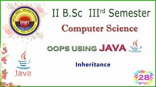 28. II BSc 3rd Sem - Computers - OOPS using JAVA - Inheritance