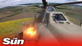 Russian Ka-52 Killer helicopters carry out combat ops on Ukrainian targets