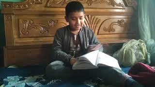 reading english book by children