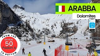 Arabba Italy / ski run 50 - Padon A, from top to bottom