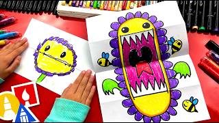 How To Draw A Funny Flower Monster - Folding Surprise