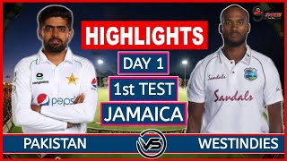 PAK vs WI 1st TEST Day 1 HIGHLIGHTS || PAKISTAN vs WEST INDIES TEST HIGHLIGHTS 2021