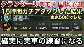 【GT7国体予選】15時間真剣にタイムアタックした感想！挙動が本当にリアルでした。この辺を解説する。【picar3】