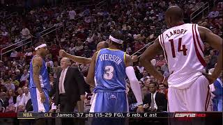 Allen Iverson shoots over the backboard vs Houston Rockets 07/08 NBA (HD) *Behind the Backboard
