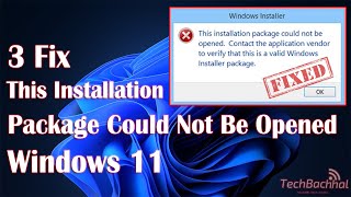This Installation package could not be opened in Windows 11 - How To Fix Installer Error ✅