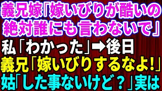 【スカッとする話】義兄嫁「嫁イビリが酷くて辛いの。でもお義母さんには絶対言わないで」私「わかった」→後日、義兄「嫁いびりするなよ！」姑「した事ないけど？」実は【修羅場】