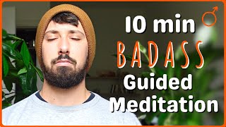 10 Minute BADASS Guided Meditation for Self Confidence | Theta Binaural Beats (male voice)