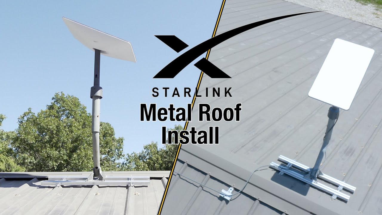 How To Install Starlink Satellite Dish On A Metal Roof - YouTube