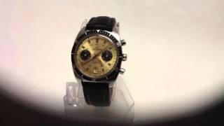 Vintage Wakmann-Breitling Dato-Compax Panda Valjoux 7734 Chronograph SS