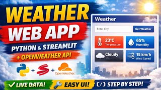Weather Web App in Python | Streamlit Tutorial + OpenWeather API #python #weather