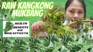 EATING RAW KANGKONG /WATER SPINACH(the side effects might kill U)#challenge #kangkong #mukbang