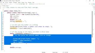 Java 70: Using loops to get numbers from the user until they choose to stop and find their average.