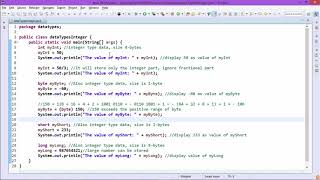 Java Essentials - Integer type data in java