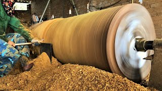 Woodworking Large Extremely Dangerous | Giant Woodturning | Skills Working With Giant Wood Lathe
