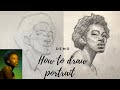 Portrait drawing demo- how to draw realistic drawing