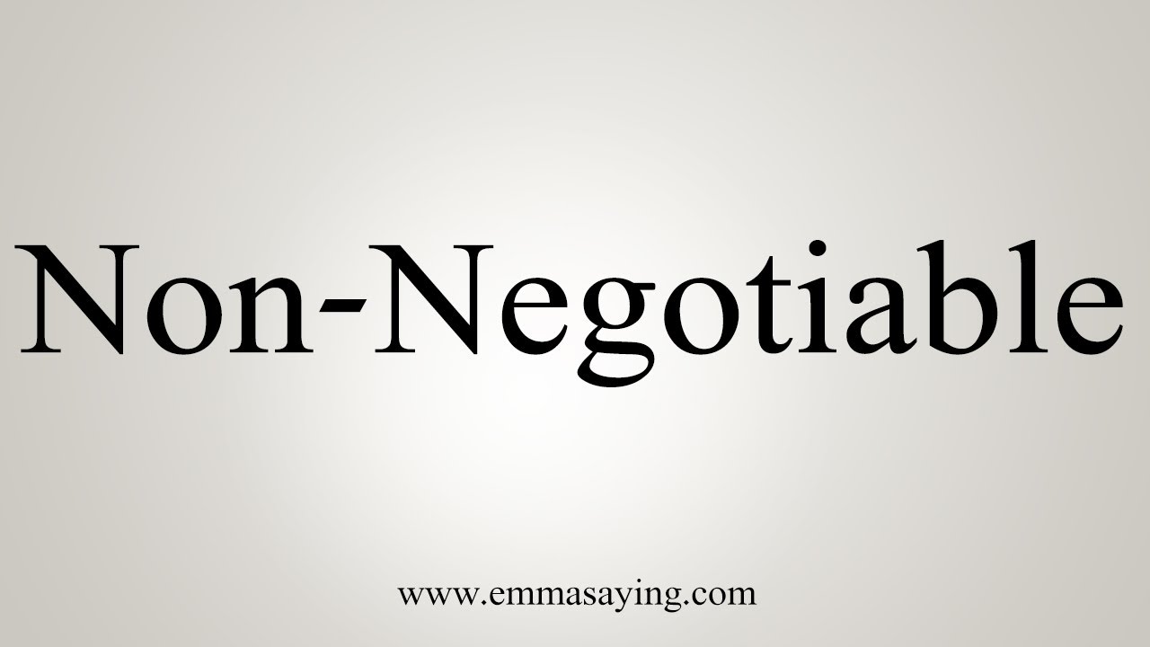 How To Say Non-Negotiable - YouTube