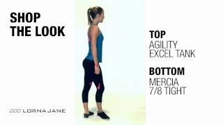 LORNA JANE // TOP: AGILITY EXCEL TANK // BOTTOM: MERCIA 7/8 TIGHT